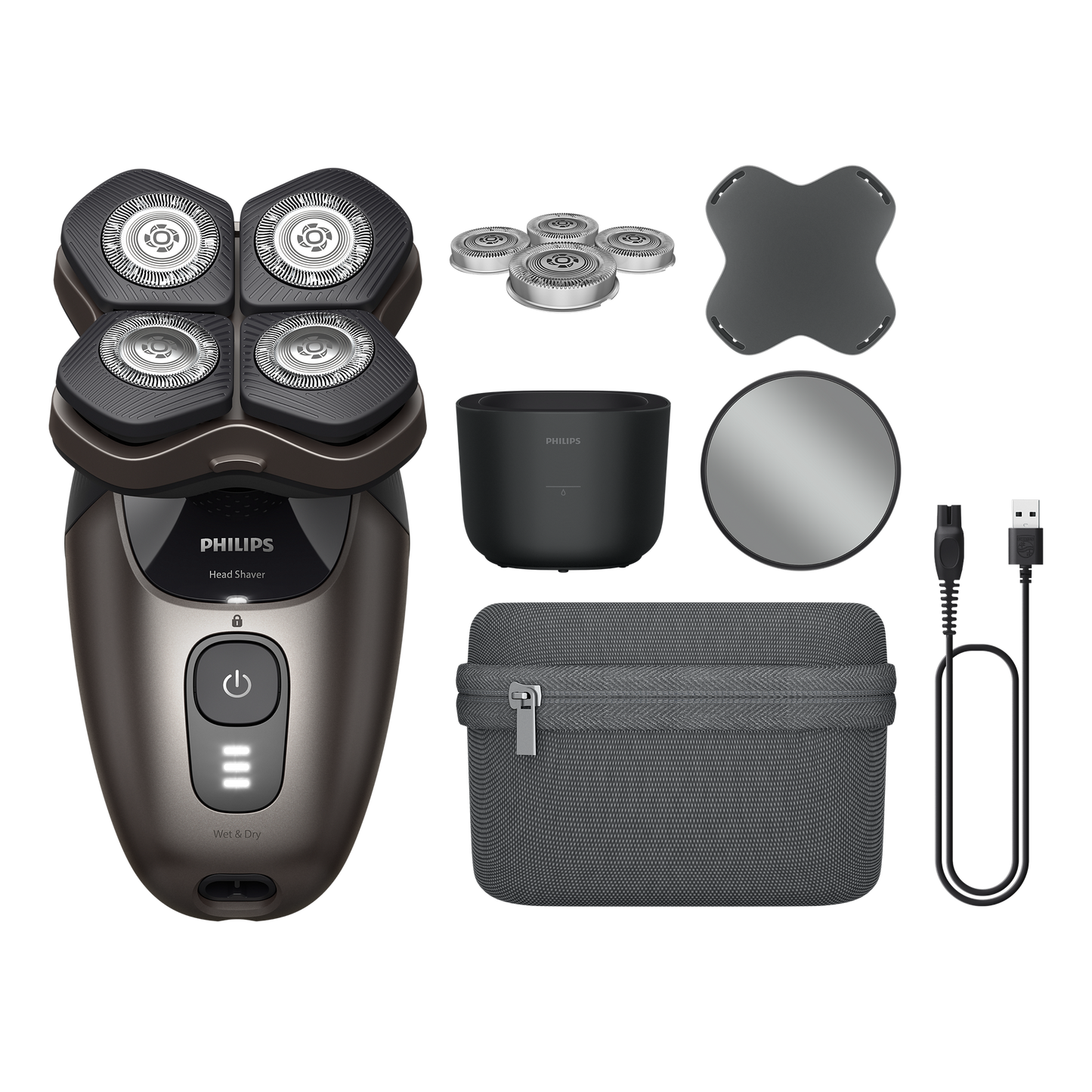 Head Shaver Pro 9000 Series HS9980/15 Premium pardel koos luksuslike lisatarvikutega